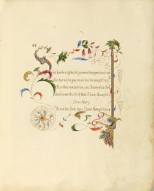 Illuminated manuscript of a poem, 1843 - 1845. Creator: Unknown.