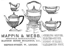 Advertisement for Mappin and Webb, 1883. Creator: Unknown.