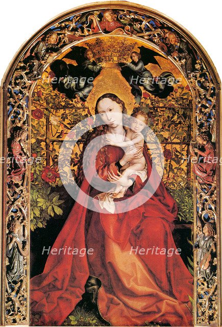 Madonna in Rose Garden, 1473. Artist: Schongauer, Martin (ca. 1445/50-1491)