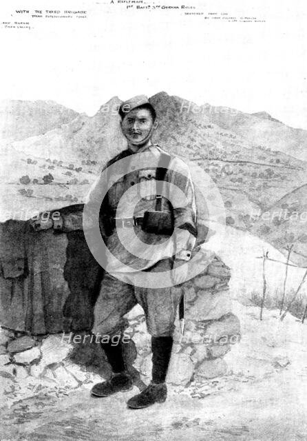 With the Tirah Expeditionary Force: a typical Gurkha, 1898. Creator: Unknown.