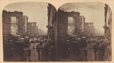 Broadway in the Rain, likely taken from 308 or 310 Broadway, New York City, ca. 1860s. Creator: Edward Anthony.