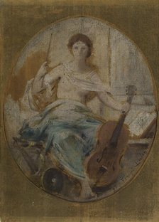 Esquisse pour le théâtre du Châtelet : La musique, 1891. Creator: Francois Lafon.