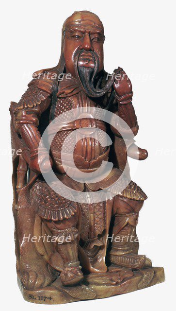 Soapstone Chinese statuette of Kuan-ti, 17th century. Artist: Unknown