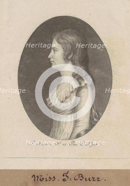 Theodosia Burr, 1797. Creator: Charles Balthazar Julien Févret de Saint-Mémin.