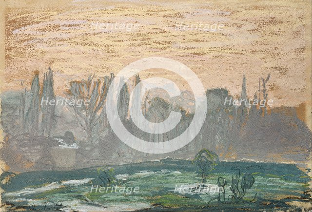 Winter Landscape with Evening Sky. Artist: Monet, Claude (1840-1926)