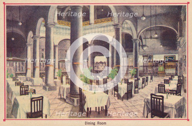 'Dining Room - Hotel Florida - Havana - Cuba', c1910. Artist: Unknown.