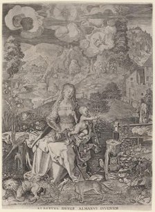 Virgin and Child in a Landscape. Creators: Aegidius Sadeler II, Albrecht Durer.