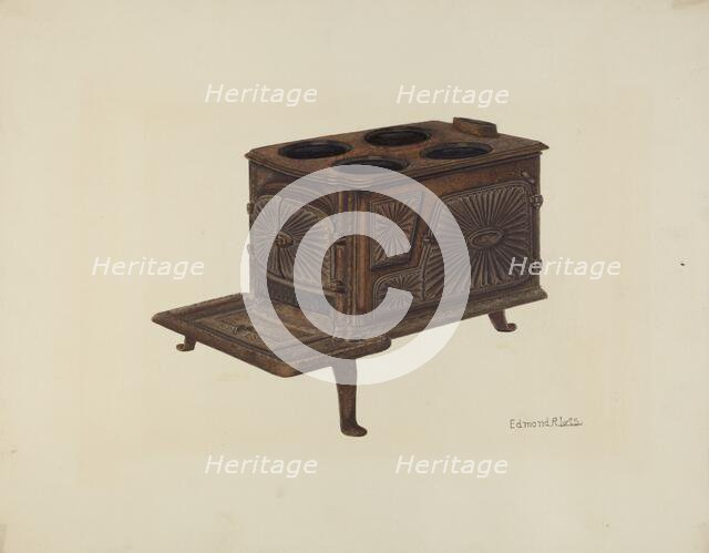 Cast Iron Toy Stove, c. 1939. Creator: Edmond Lorts.