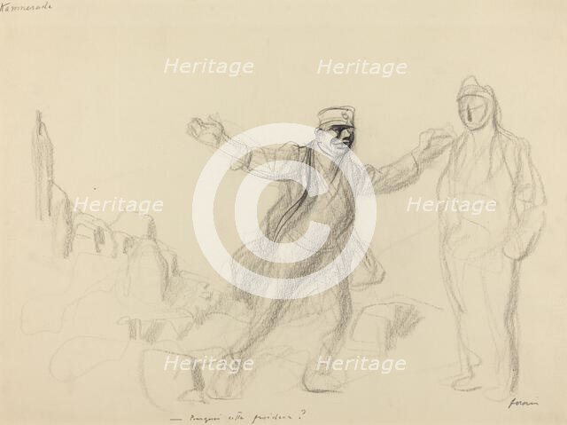 Kammerade. Porquoi cette froideur?, c. 1914/1919. Creator: Jean Louis Forain.