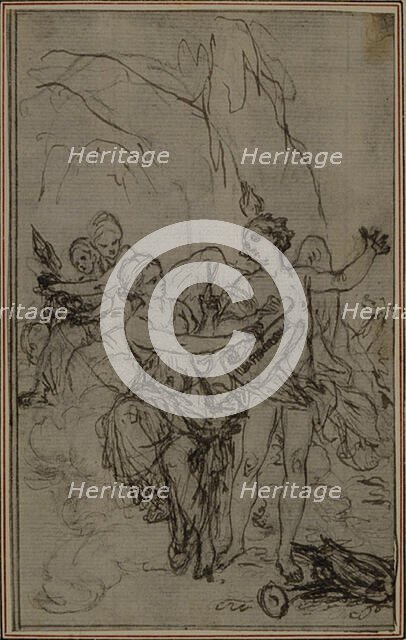 Study: Vignette-Frontispiece for Lucain's "La Pharsale", c. 1766. Creator: Hubert Francois Gravelot.