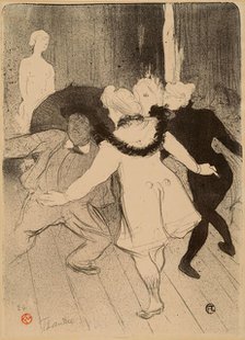 Folies Bergère: the Modesty of Monsieur Prudhomme (Folies-Bergère: Les pudeurs de Monsieur..., 1893. Creator: Toulouse-Lautrec, Henri, de (1864-1901).