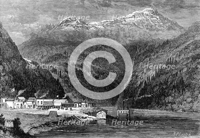 The Fraser River, British Columbia, Canada, 19th century.Artist: Leitch