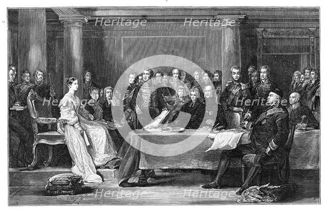 Queen Victoria's first council, c1837. Artist: Unknown