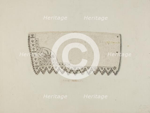 Embroidered Cuff, 1939. Creator: Marie Famularo.