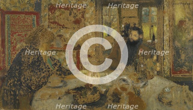 Lunch. Misia and Cipa at Villeneuve, 1897. Artist: Vuillard, Édouard (1868-1940)