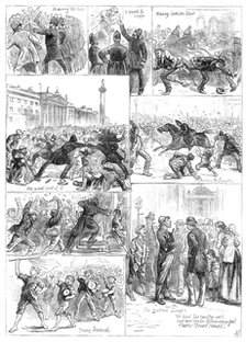 The Irish Land League Agitation: sketches in Dublin - Saturday evening, Oct. 16, 1881. Creator: Unknown.