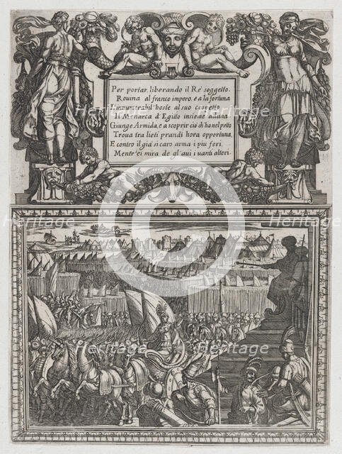 Plate 17: Illustration to Canto XVII, from Torquato Tasso's 'Gerusalemme liberata..., ca. 1590-1630. Creator: Antonio Tempesta.