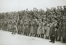 Australians cheer King George V, France, World War I, 1916. Artist: Unknown