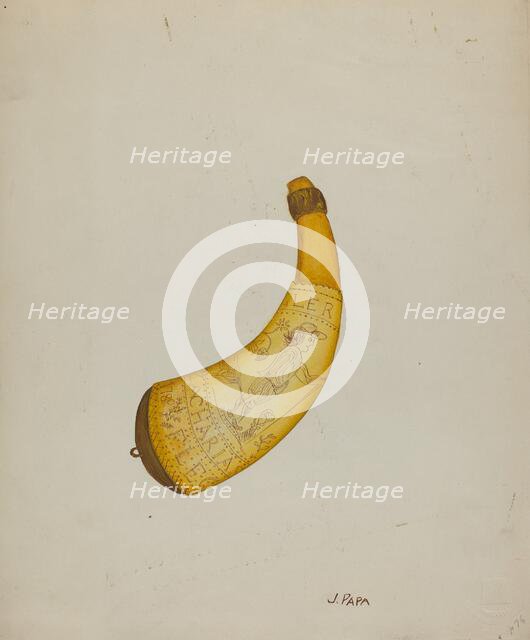 Powder Horn, c. 1939. Creator: Marian Page.