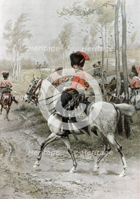 Officer of Hussars, 1889. Artist: Unknown