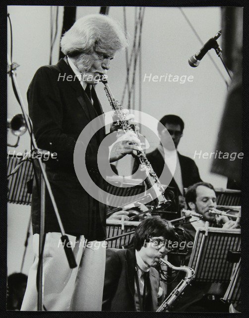 Gerry Mulligan playing at the Capital Radio Jazz Festival, Knebworth, Hertfordshire, July 1982. Artist: Denis Williams