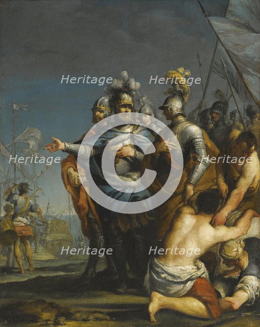 Saint Louis Departing For The Crusade. Artist: Gionima, Antonio (1697-1732)