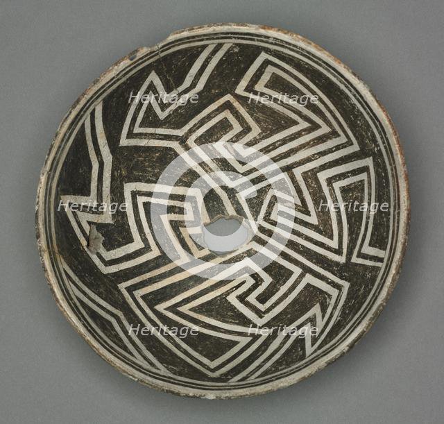 Bowl with Geometic Design (Two-part Pinwheel), c 1000-1150. Creator: Unknown.