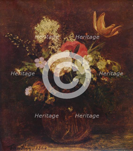 'Bowl of Flowers', 1864, (1935). Creator: Henri Fantin-Latour.