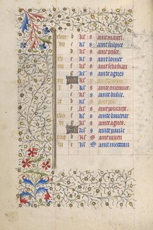 Calendar Page; Book of Hours, about 1415-1420. Creator: Unknown.