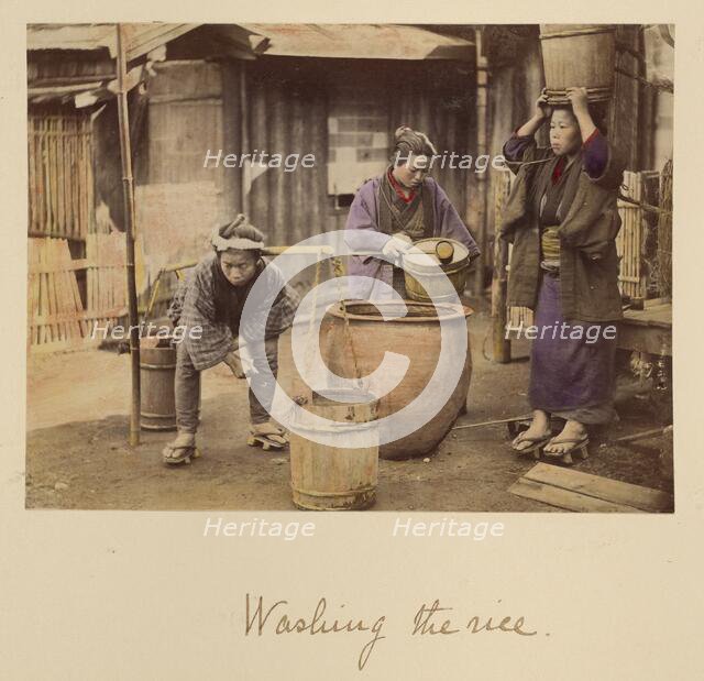 Washing the Rice, about 1873-1883. Creator: Shinichi Suzuki I.