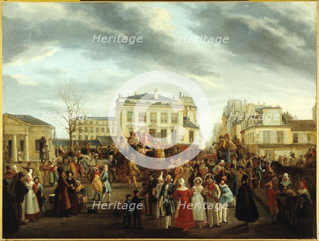 Descent of the courtiers, Ash Wednesday 1823. Creator: Artus Despagne.