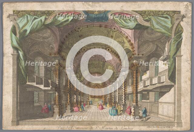 View of the interior of the Saint Martin-in-the-Fields church in London, 1745-1775. Creator: Unknown.