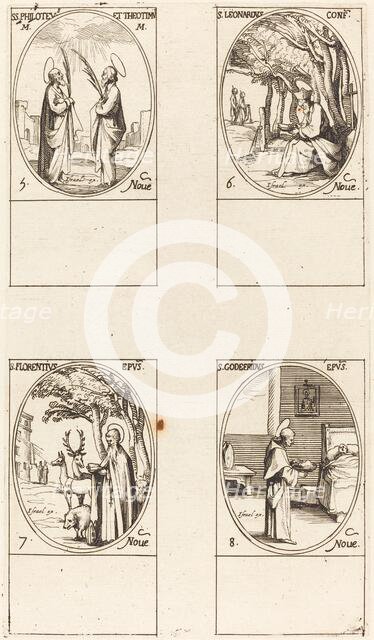 Sts. Philoteus and Theotimus; St. Leonard; St. Florentinus; St. Godfrey. Creator: Jacques Callot.