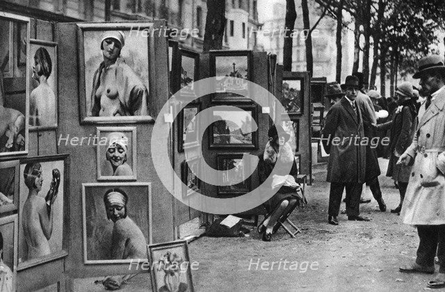 Paintings for sale, Paris, 1931.Artist: Ernest Flammarion