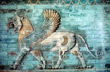 Griffin-lion relief in glazed brickwork, Achaemenid Period, Ancient Persia, 530-330 BC. Artist: Unknown