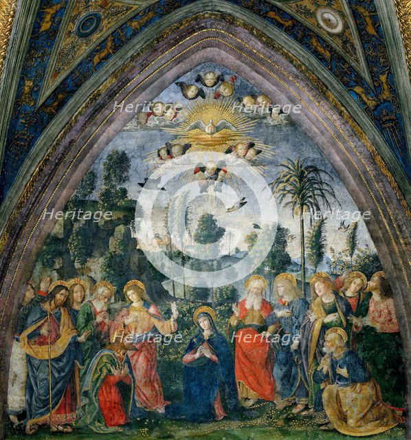 The descent of the Holy Spirit (Pentecost), 1492-1495. Creator: Pinturicchio, Bernardino (1454-1513).
