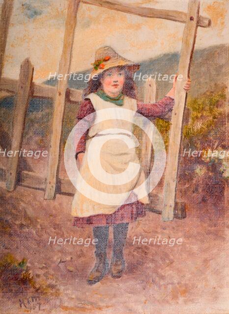 Girl at a Gate, 1887. Creator: Henry Turner Munns.