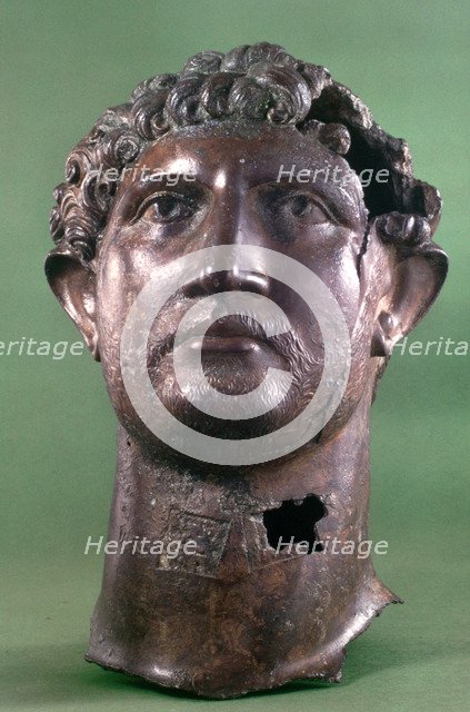 Bronze head of the Emperor Hadrian, 2nd century AD. Artist: Unknown