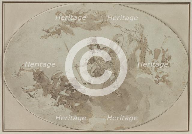 Ceiling Study: Allegory of Peace and War, c. 1800 ?. Creator: Giuseppe Bernardino Bison (Italian, 1762-1844).
