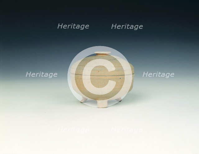 Unglazed pottery covered tripod censer, Western Han dynasty, China, 206 BC-8 AD. Artist: Unknown