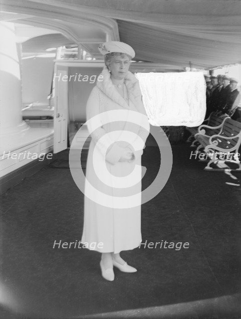 Queen Mary aboard 'HMY Victoria and Albert', 1933. Creator: Kirk & Sons of Cowes.