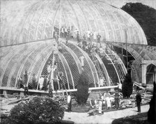 Making repairs to the Great Conservatory at Chatsworth, Derbyshire, late 19th century. Artist: Unknown