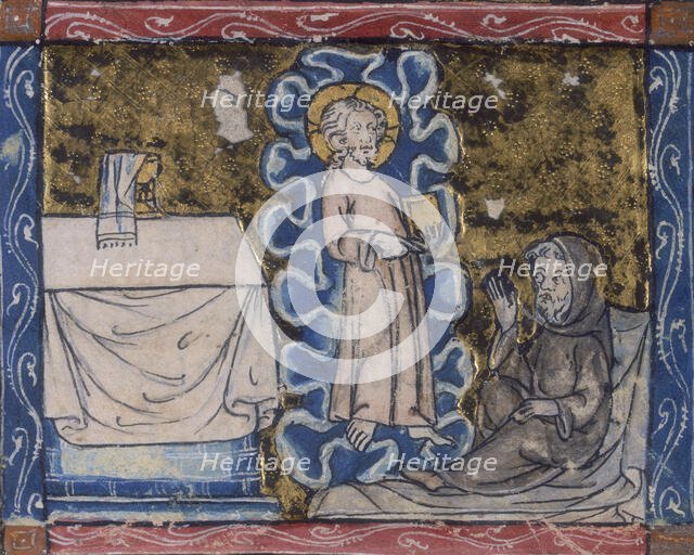 Christ appears to a hermit, c1300-c1350.  Creator: Unknown.