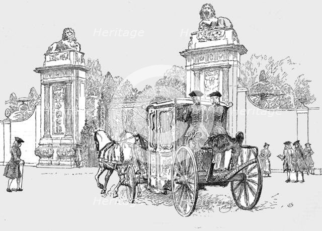 ''Historical Aspects of Hampton Court - Queen Anne's Lion Gates', 1890. Creator: C Green.