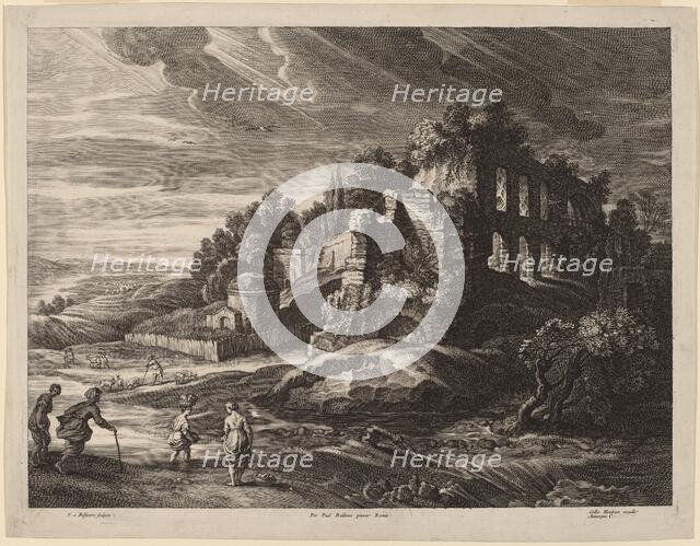 Landscape with Large Roman Ruins, c. 1638. Creator: Boetius Adams Bolswert.