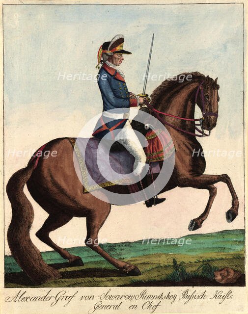 Field Marshal Generalissimo Prince Alexander Suvorov (1729-1800), c. 1790. Creator: Loeschenkohl, Johann Hieronymus (1753-1807).