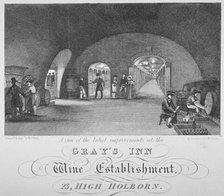 Gray's Inn Wine Establishment, High Holborn, London, 1840.                                           Artist: William Johnstone White