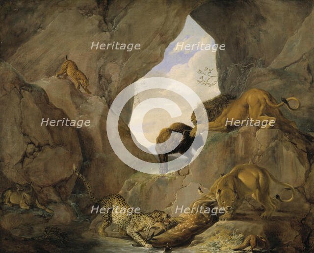 Wild Animals in a Mountain Gorge, late 16th century. Creator: Carl Borromaus Andreas Ruthart.