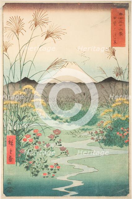 Otsuki Plain in Kai Province (Kai Otsuki no hara), from the series "Thirty-six Views of..., 1858. Creator: Ando Hiroshige.