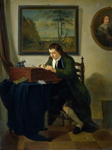 A Man Writing at his Desk, 1784. Creator: Jan Ekels the Younger.
